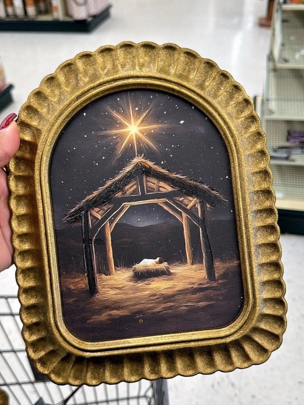 Hobby Lobby Nativity Ornate Canvas Wall Decor Gold & Black